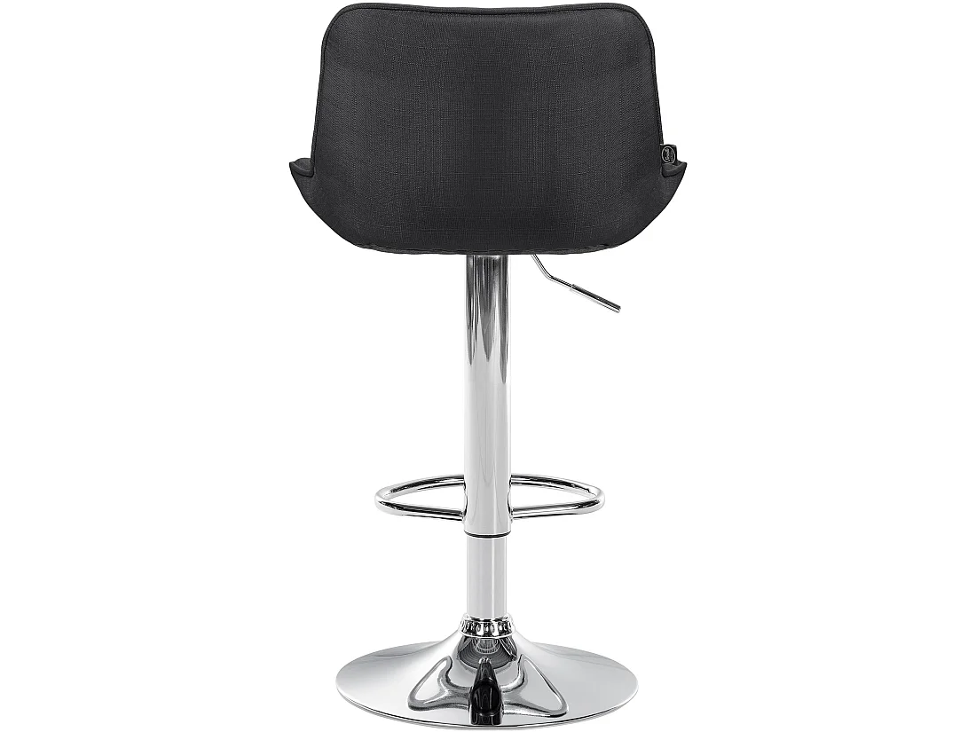 Lot de 2  Tabouret de bar - Tissu & Chrome - Gris foncé - Vonore