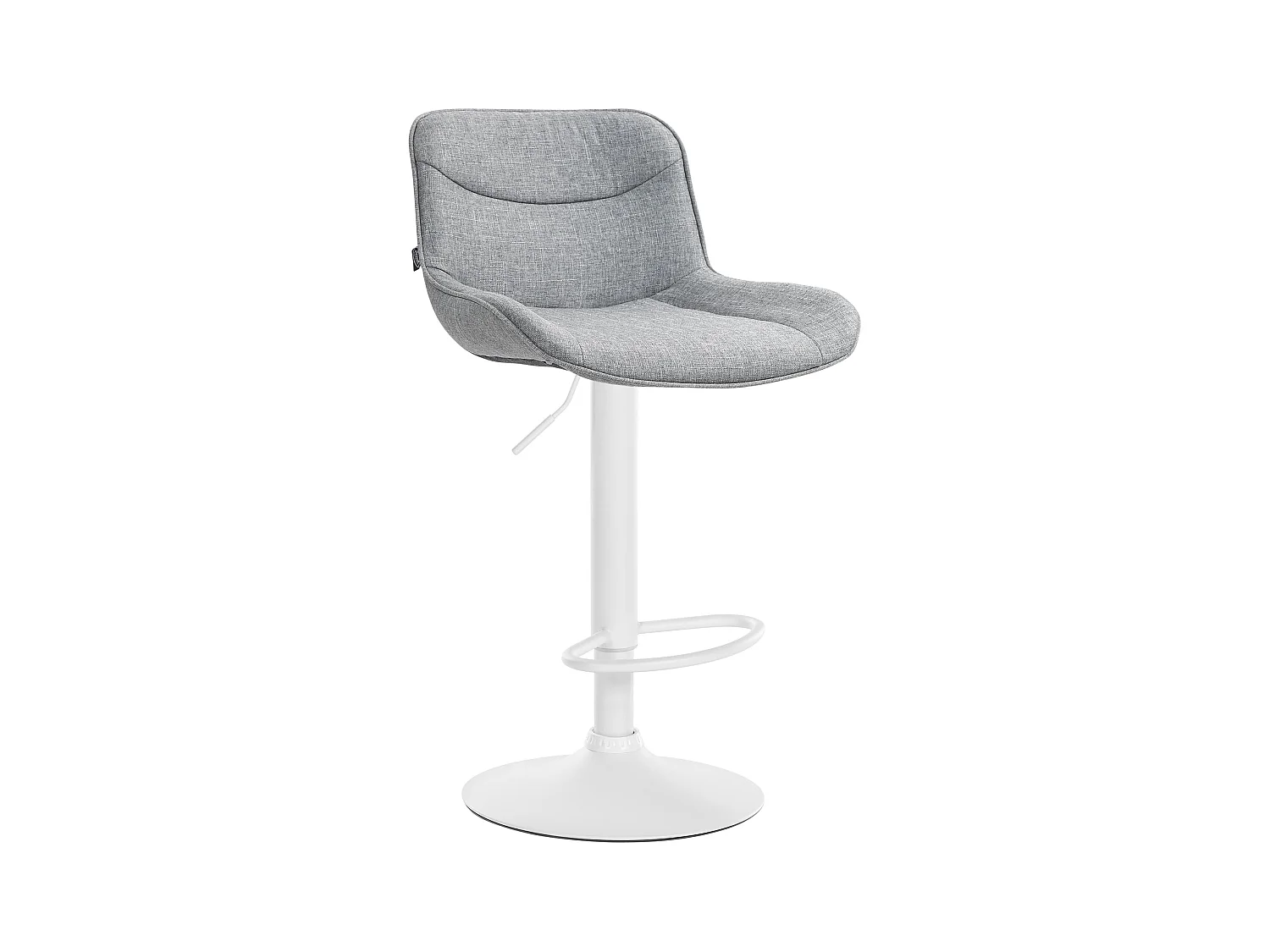 Tabouret de bar - Tissu & Blanc - Gris - Vonore