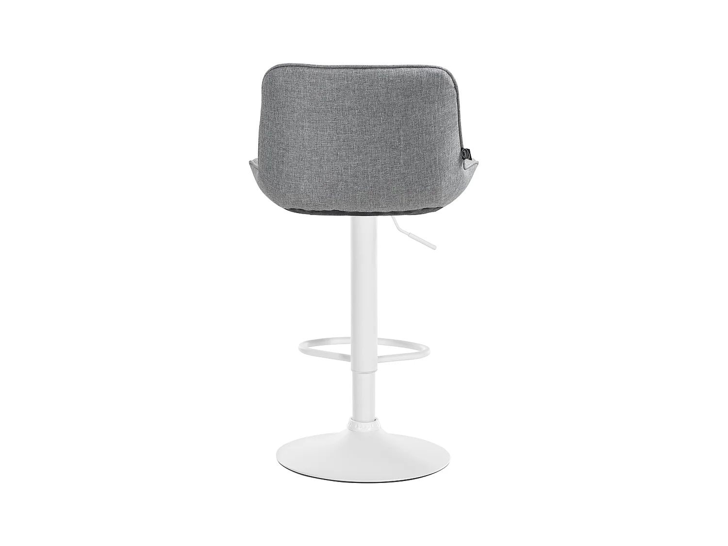 Tabouret de bar - Tissu & Blanc - Gris - Vonore