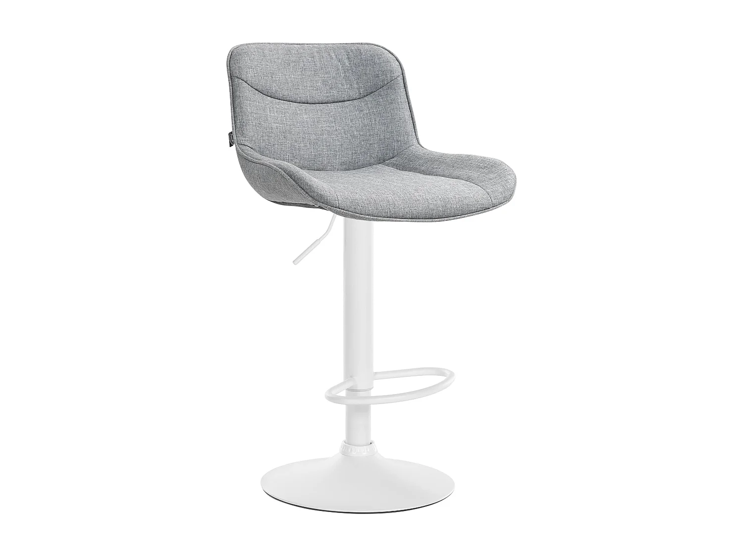 Tabouret de bar - Tissu & Blanc - Gris - Vonore