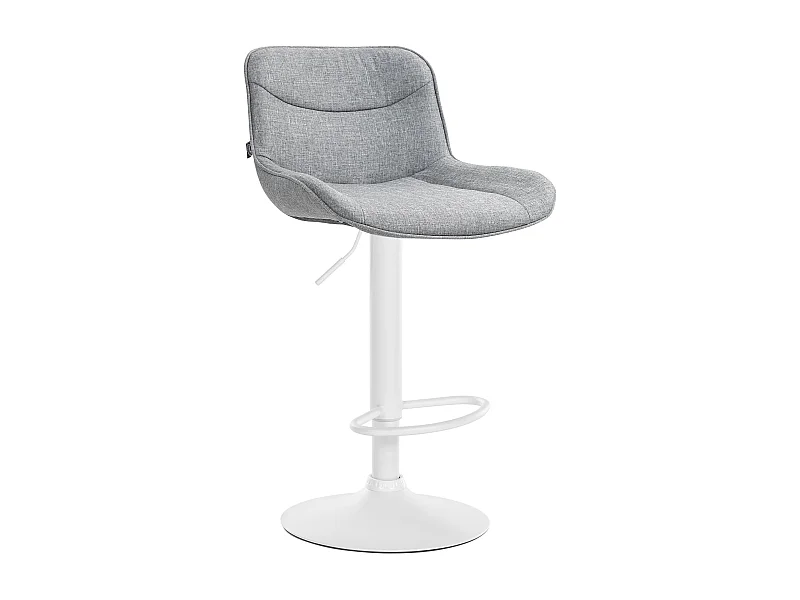 Tabouret de bar - Tissu & Blanc - Gris - Vonore