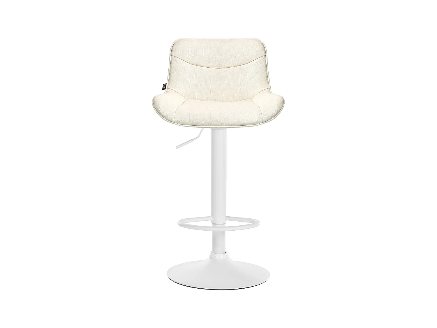 Lot de 2  Tabouret de bar - Tissu & Blanc - Crème - Vonore
