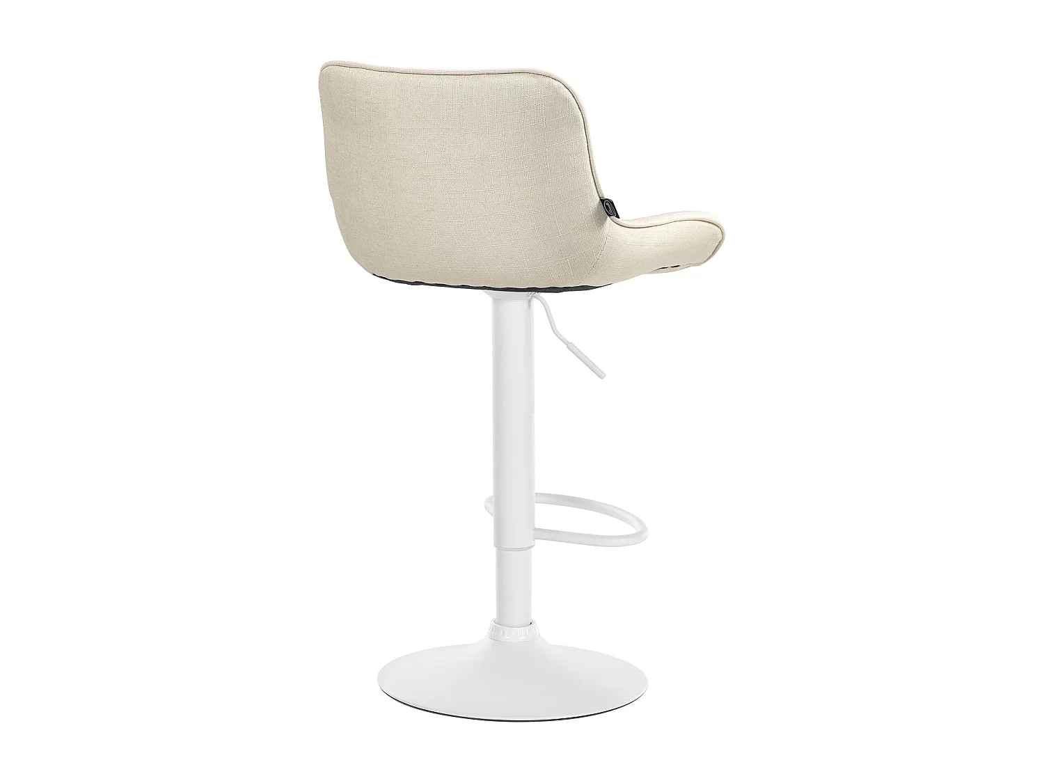 Lot de 2  Tabouret de bar - Tissu & Blanc - Crème - Vonore