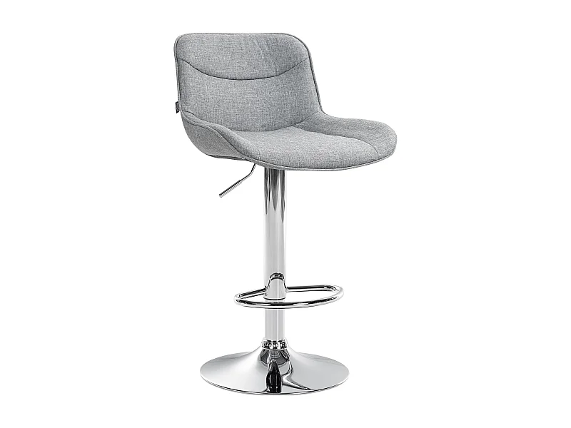 Tabouret de bar - Tissu & Chrome - Gris - Vonore