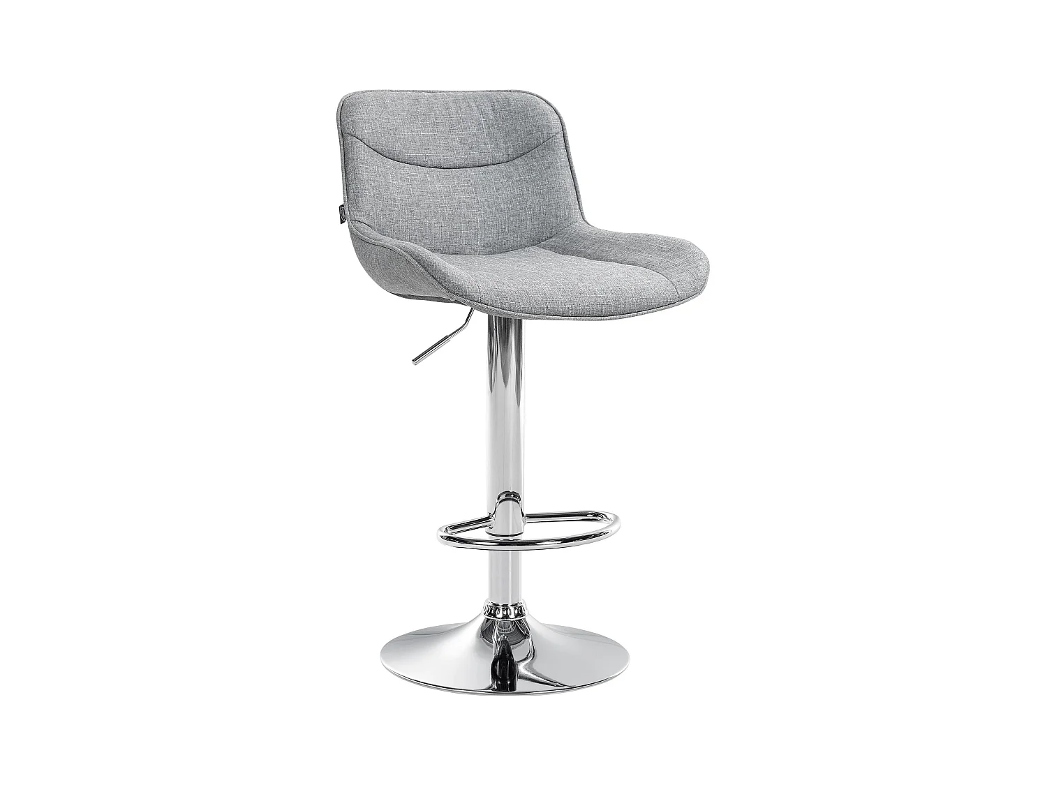 Tabouret de bar - Tissu & Chrome - Gris - Vonore