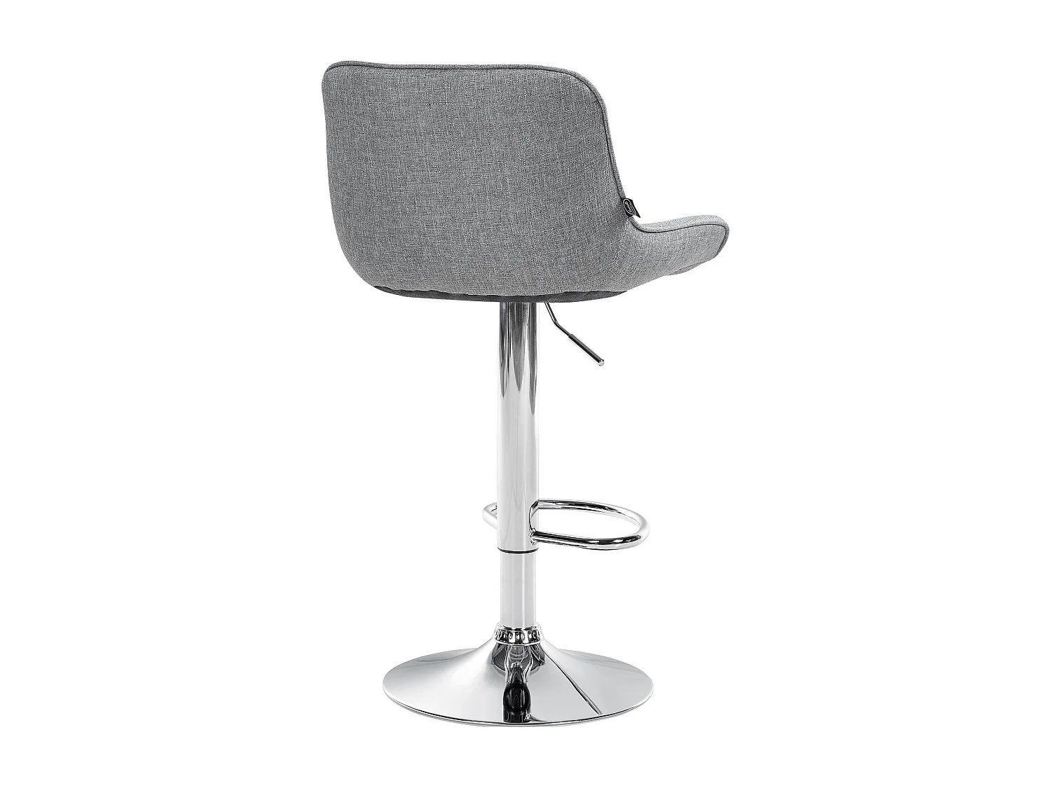 Tabouret de bar - Tissu & Chrome - Gris - Vonore