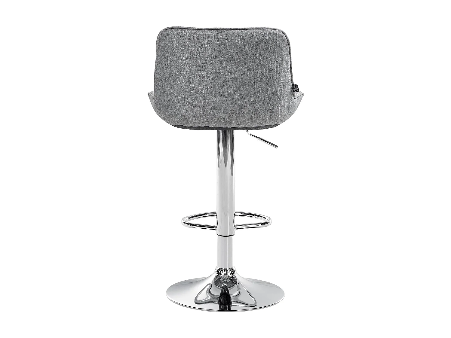 Tabouret de bar - Tissu & Chrome - Gris - Vonore
