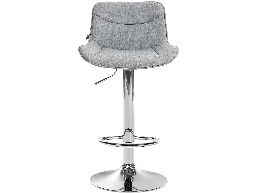 Tabouret de bar - Tissu & Chrome - Gris - Vonore