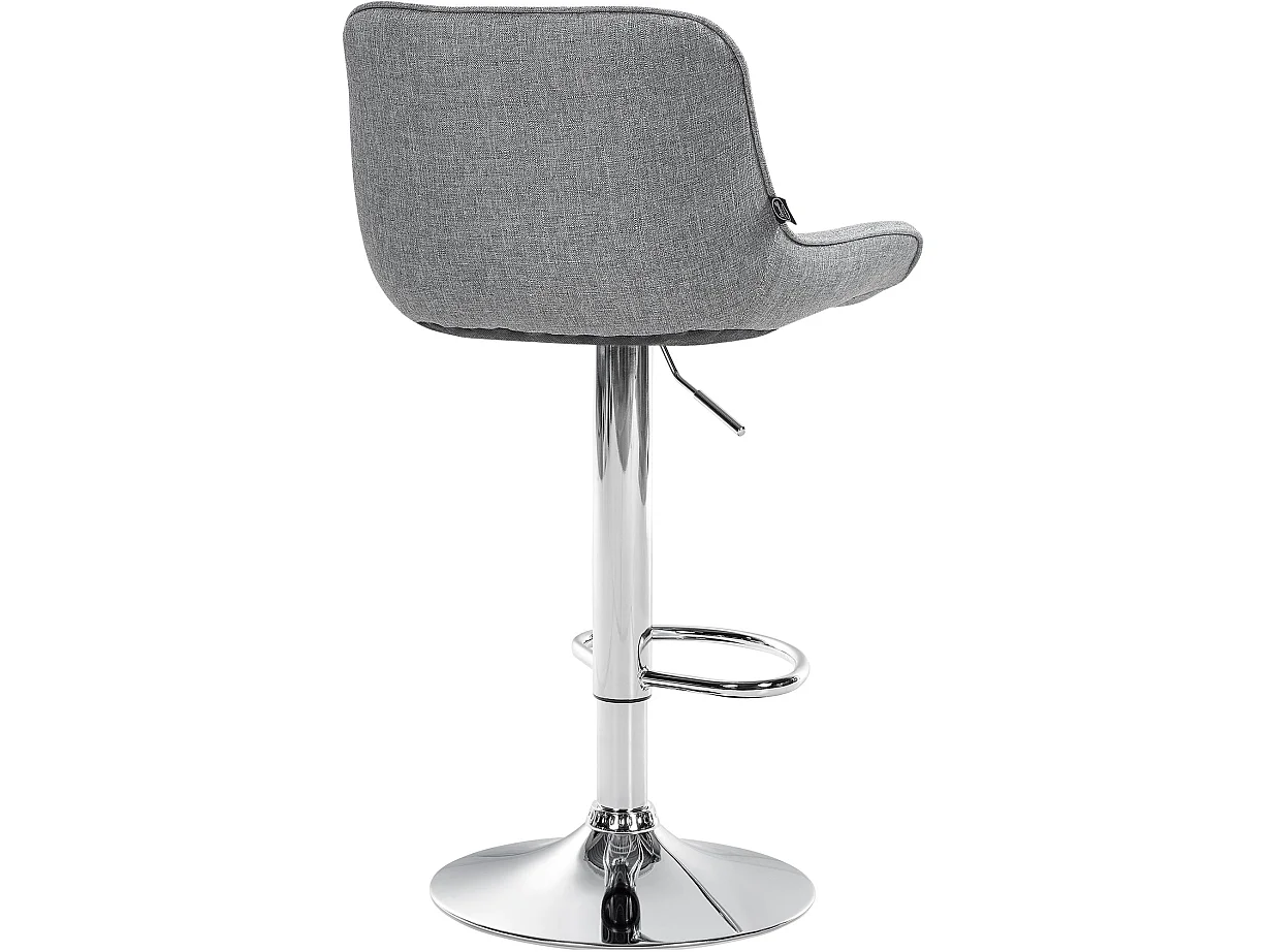 Tabouret de bar - Tissu & Chrome - Gris - Vonore