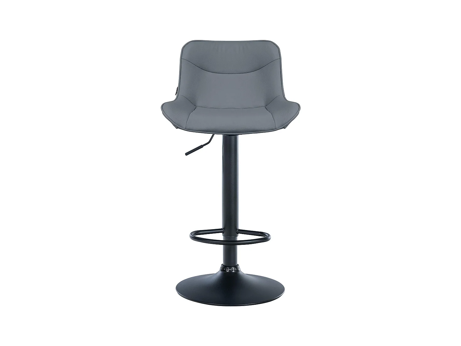 Lot de 2  Tabouret de bar - Similicuir & Noir - Gris - Vonore