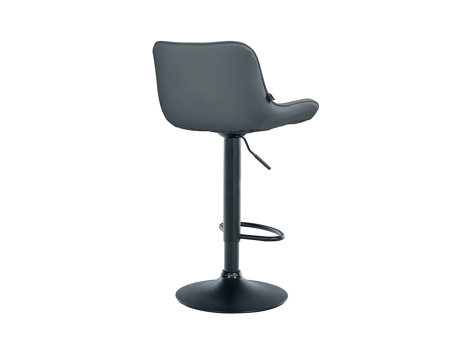 Lot de 2  Tabouret de bar - Similicuir & Noir - Gris - Vonore