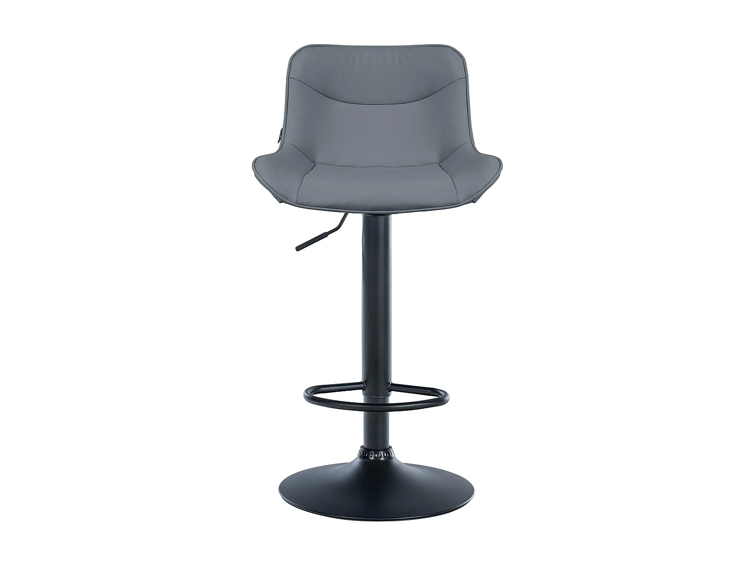 Lot de 2  Tabouret de bar - Similicuir & Noir - Gris - Vonore
