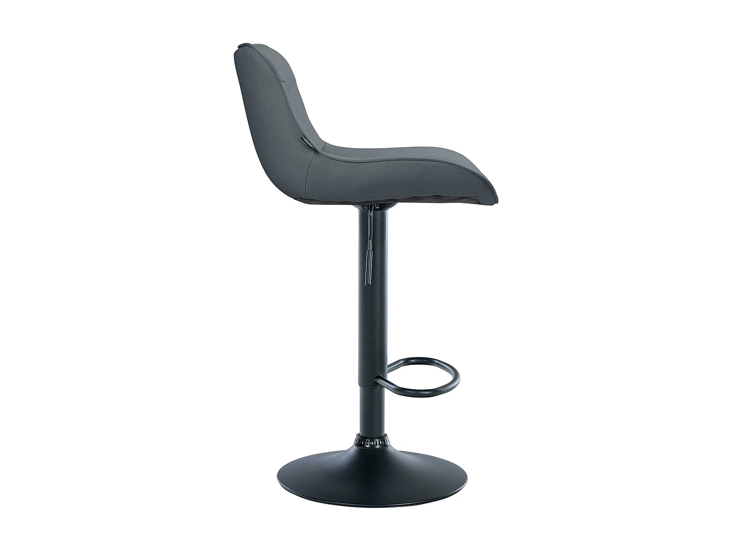 Lot de 2  Tabouret de bar - Similicuir & Noir - Gris - Vonore