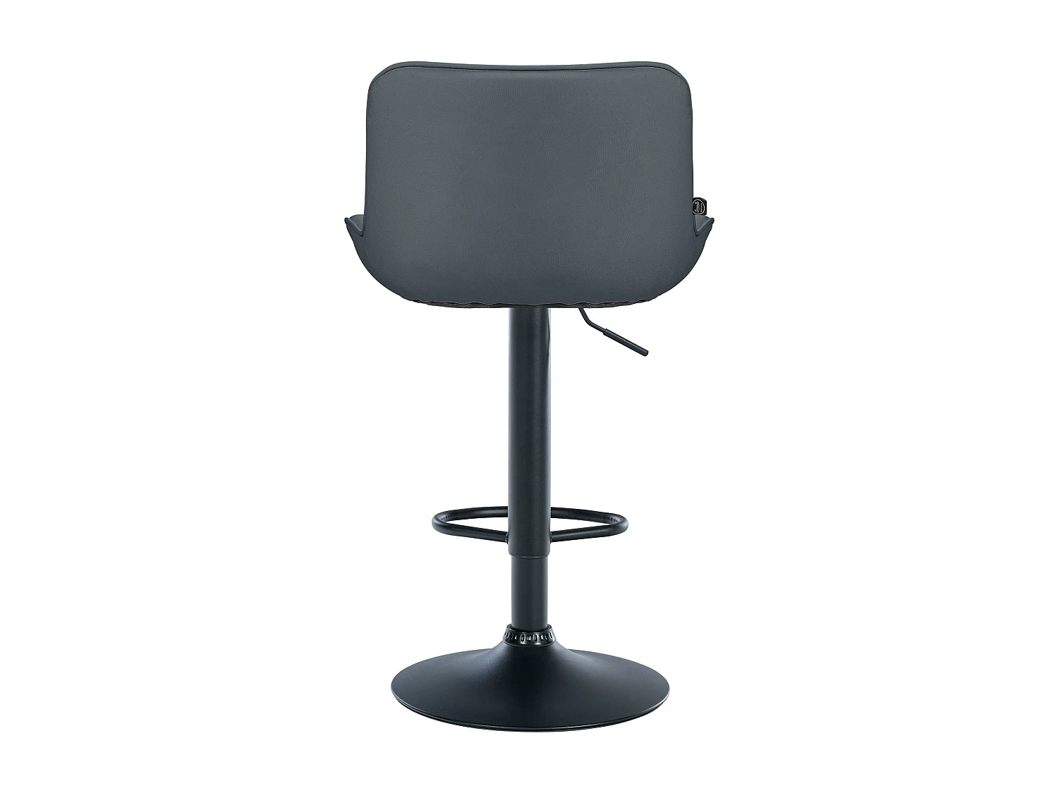 Lot de 2  Tabouret de bar - Similicuir & Noir - Gris - Vonore