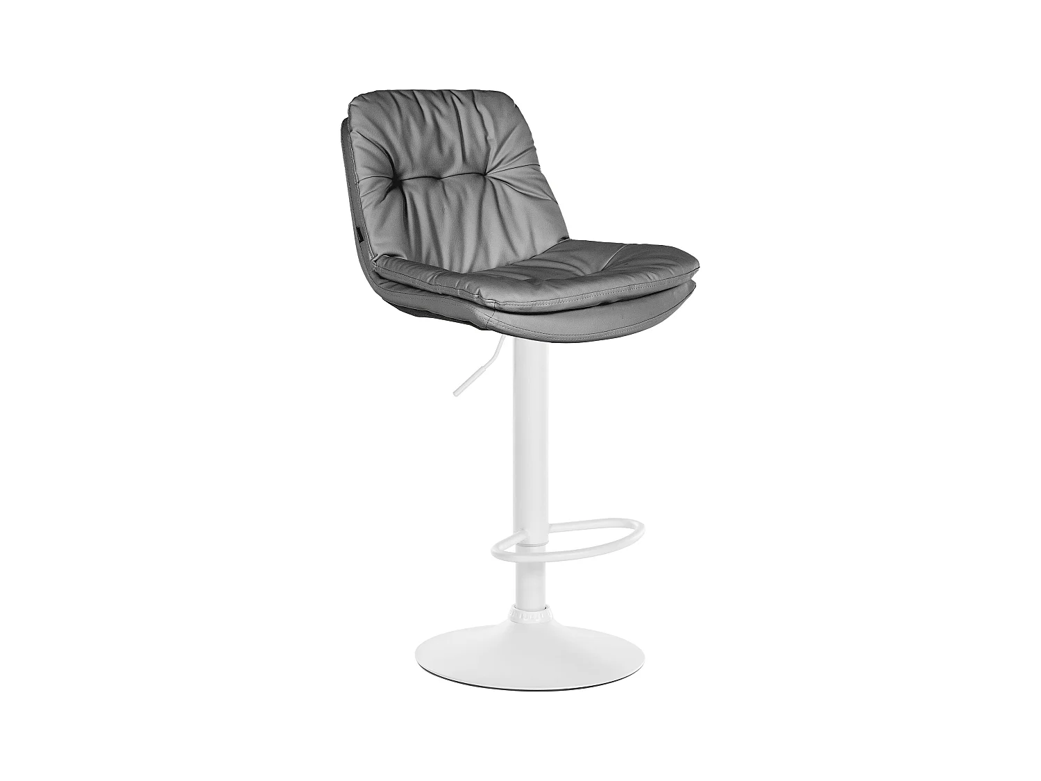 Tabouret de bar - Similicuir - Gris - Laurel