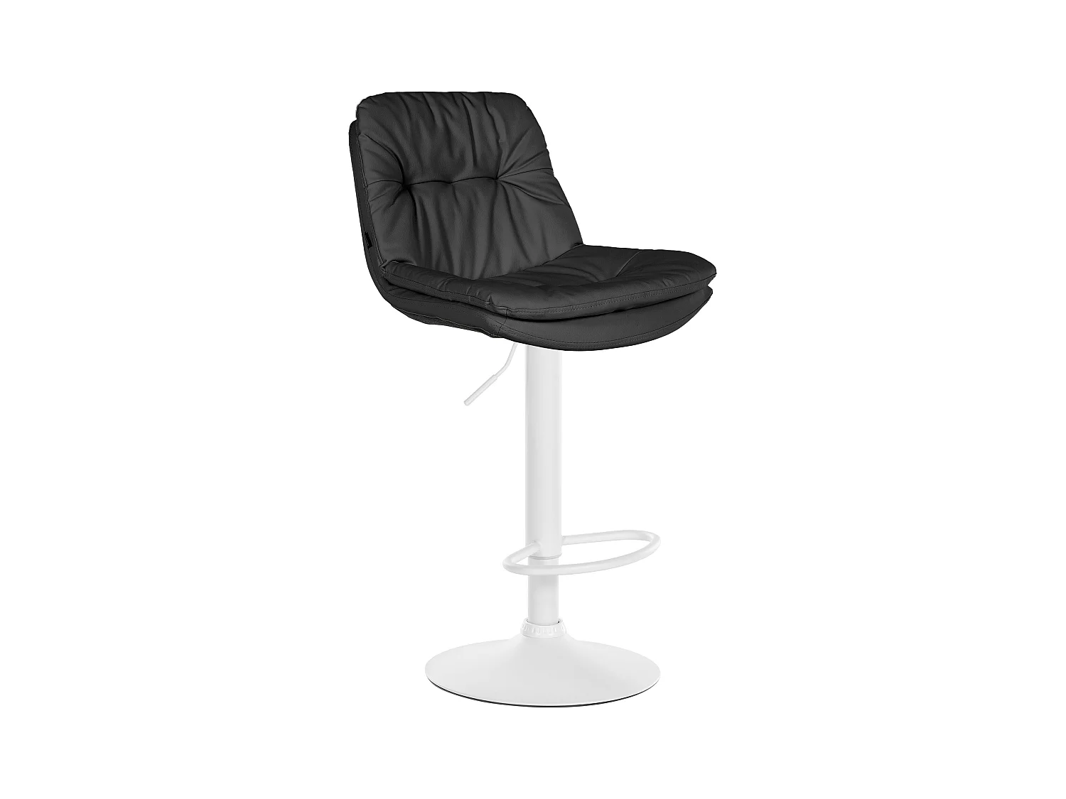 Tabouret de bar - Similicuir - Noir - Laurel