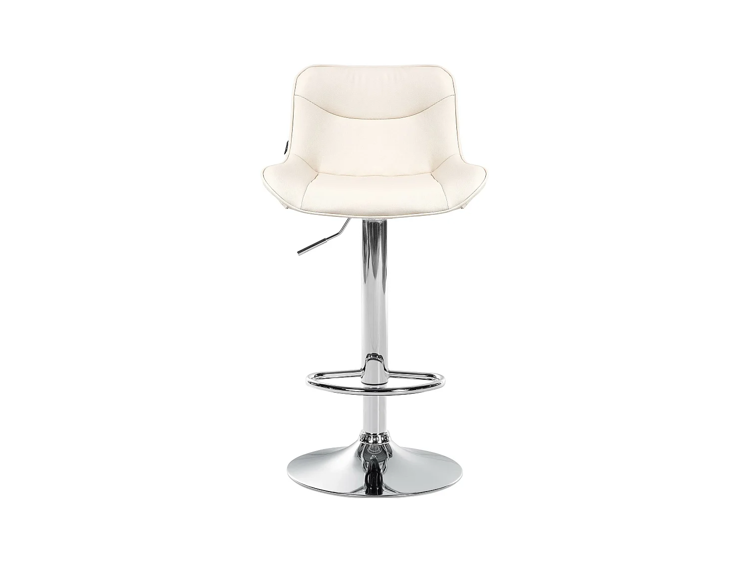Lot de 2  Tabouret de bar - Similicuir & Chrome - Crème - Vonore