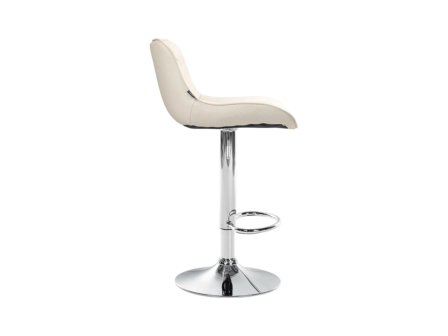 Lot de 2  Tabouret de bar - Similicuir & Chrome - Crème - Vonore