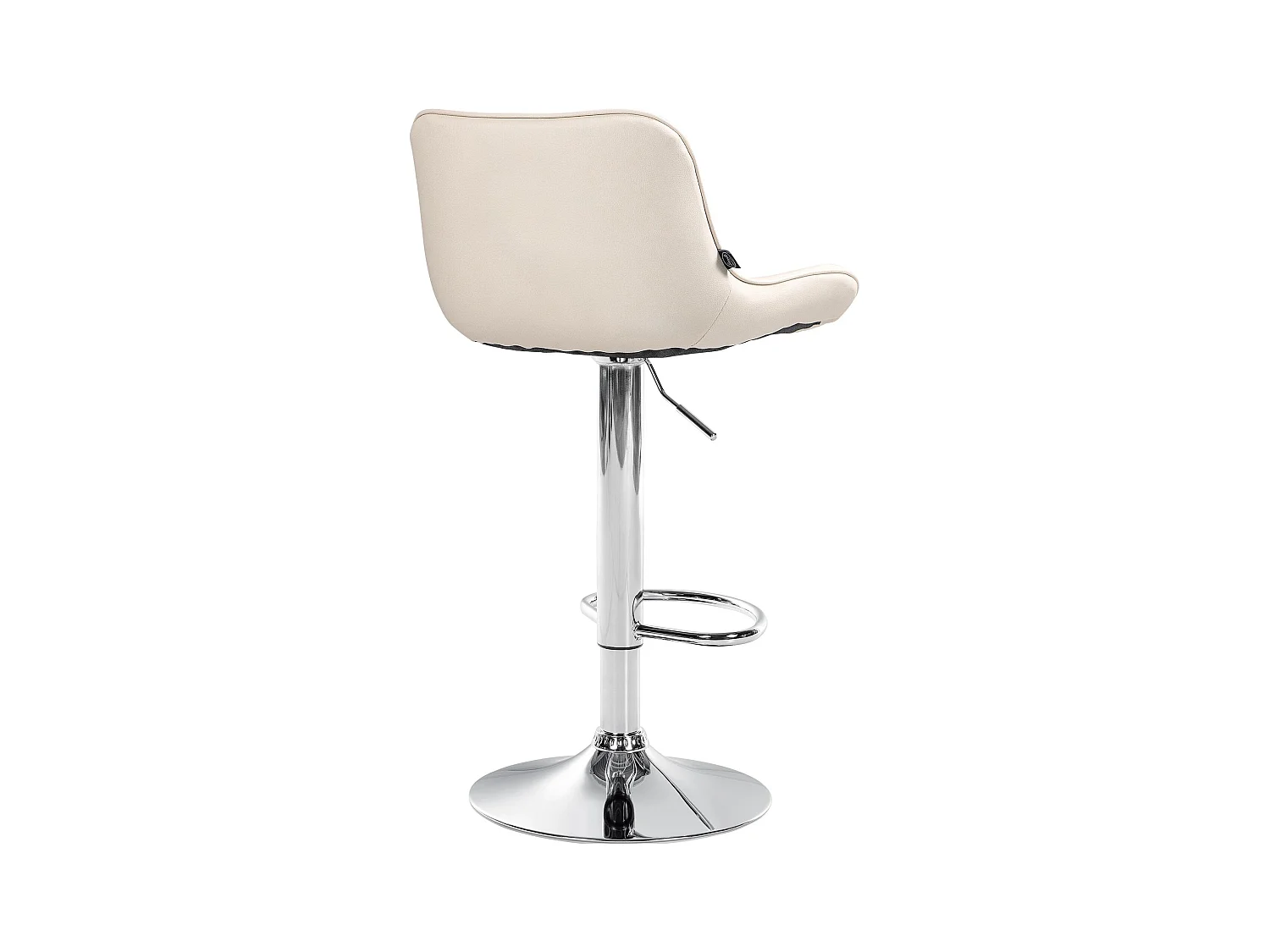 Lot de 2  Tabouret de bar - Similicuir & Chrome - Crème - Vonore