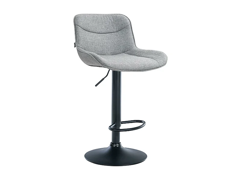 Tabouret de bar - Tissu & Noir - Gris - Vonore