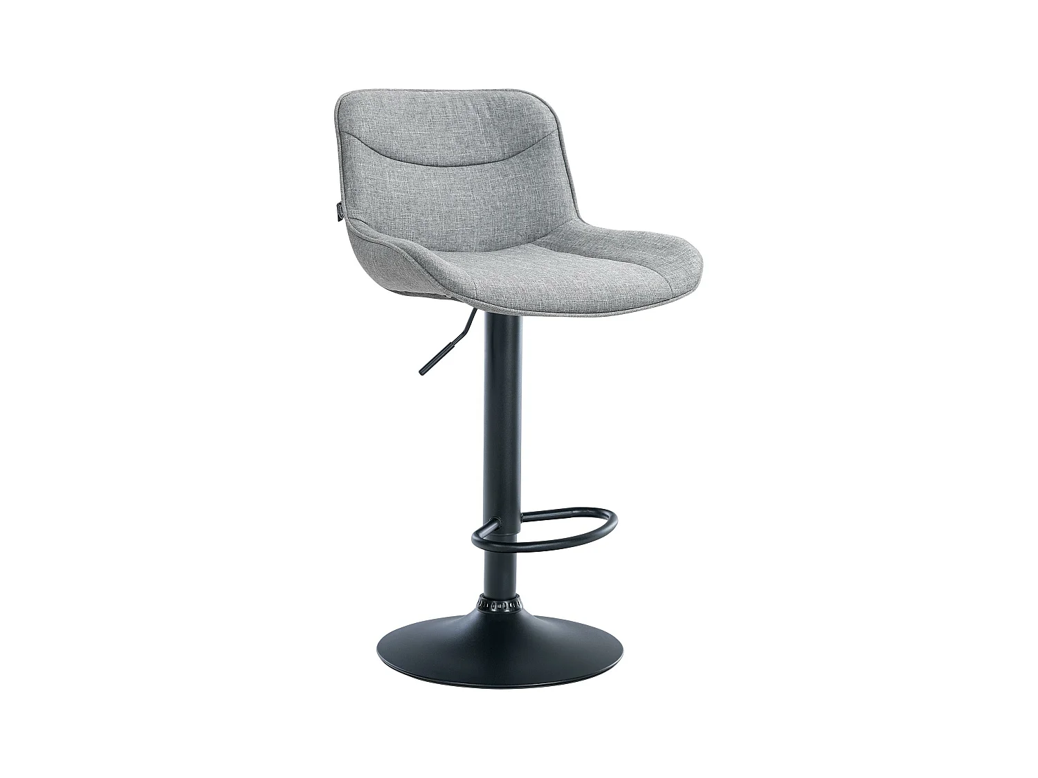 Tabouret de bar - Tissu & Noir - Gris - Vonore
