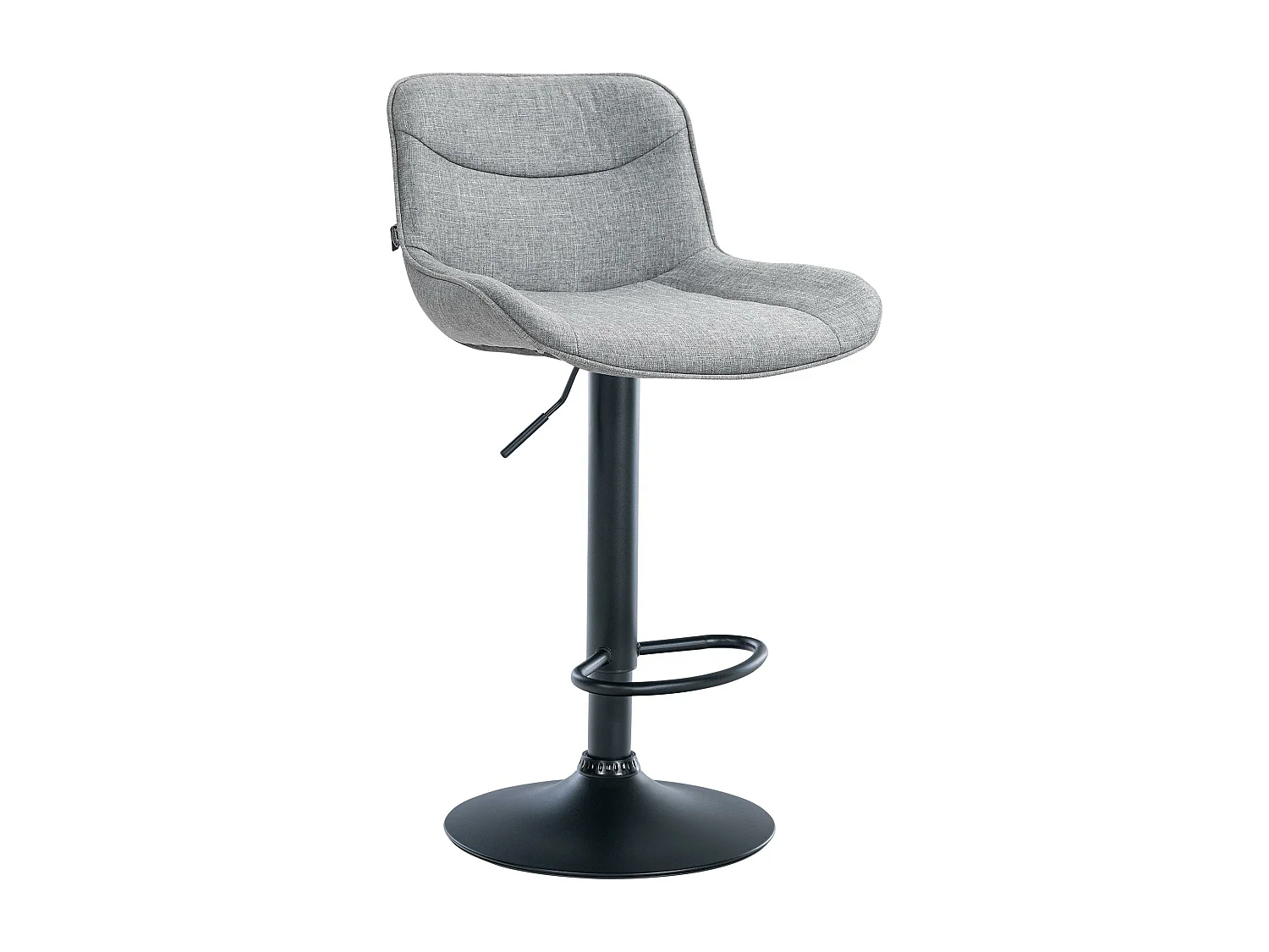 Tabouret de bar - Tissu & Noir - Gris - Vonore