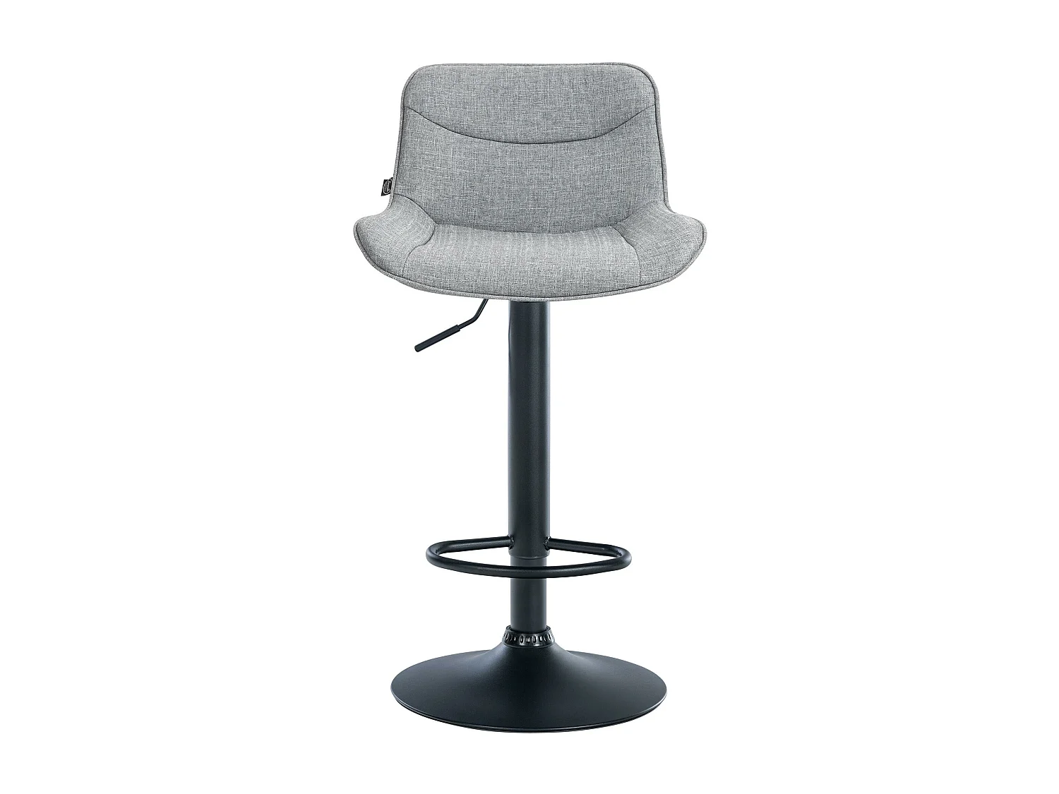 Tabouret de bar - Tissu & Noir - Gris - Vonore