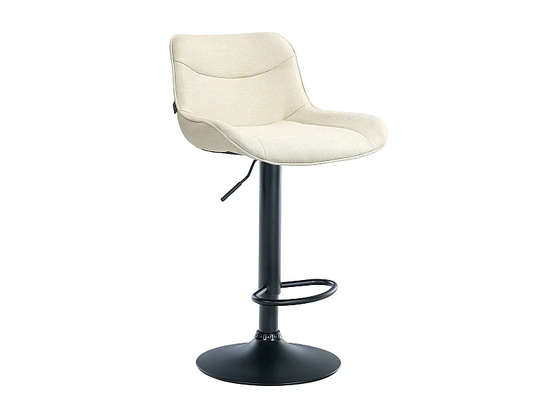Tabouret de bar - Tissu & Noir - Crème - Vonore