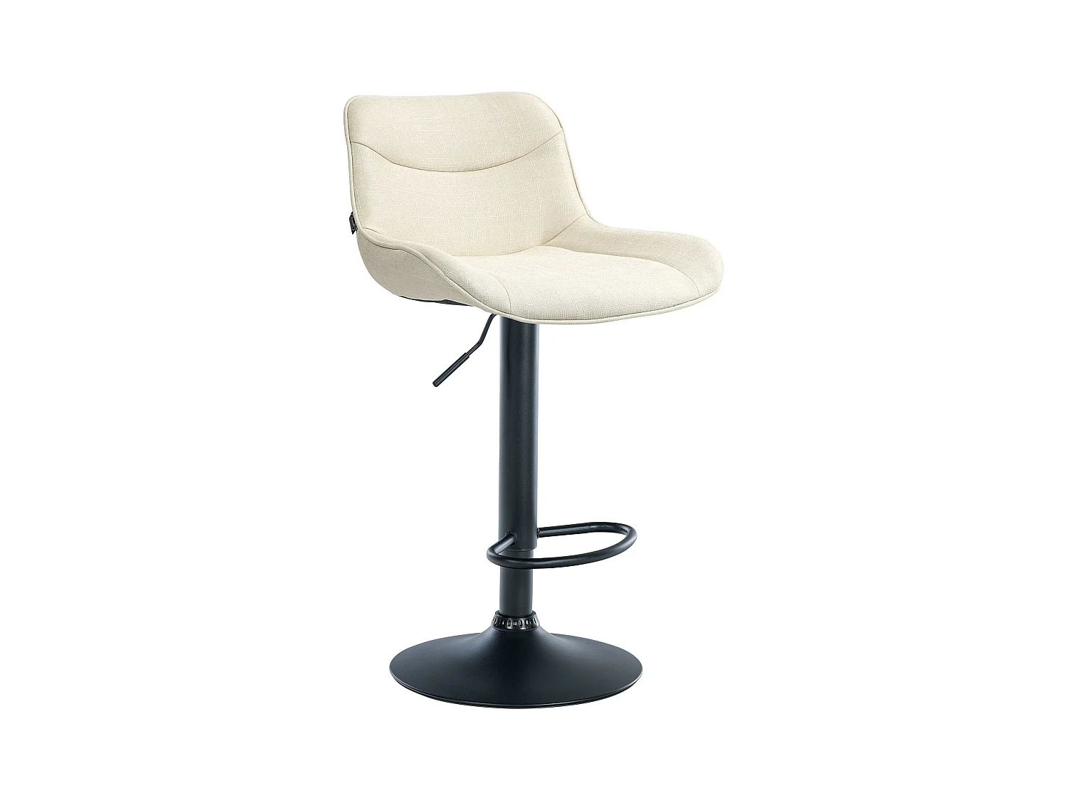 Tabouret de bar - Tissu & Noir - Crème - Vonore