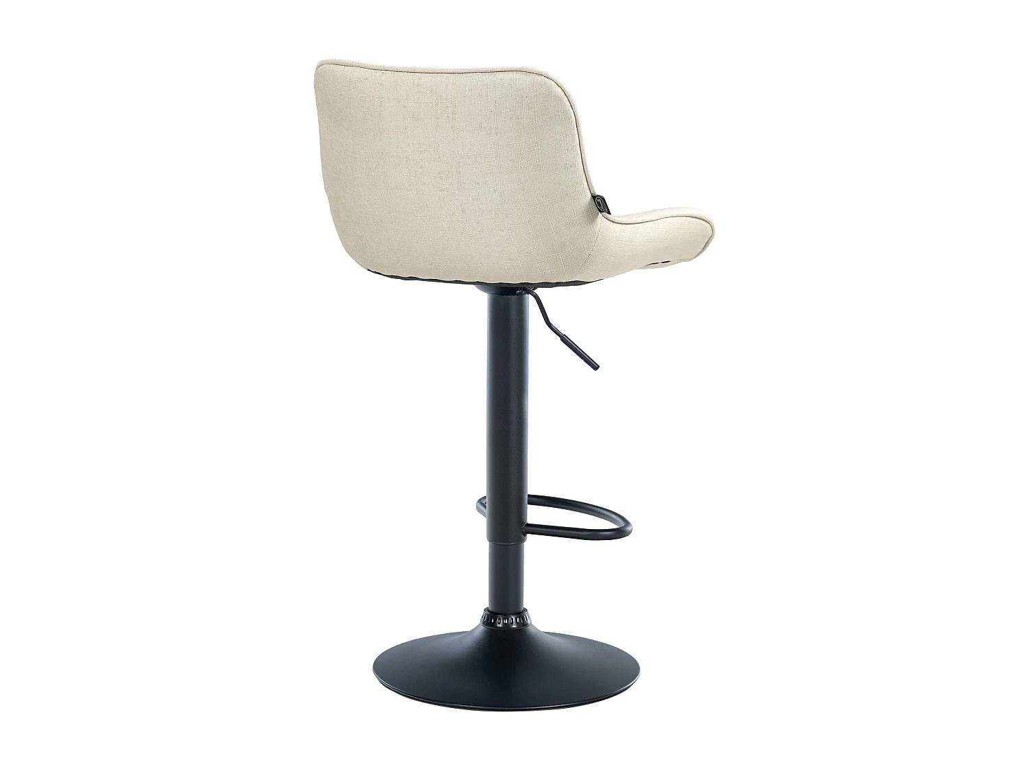 Tabouret de bar - Tissu & Noir - Crème - Vonore