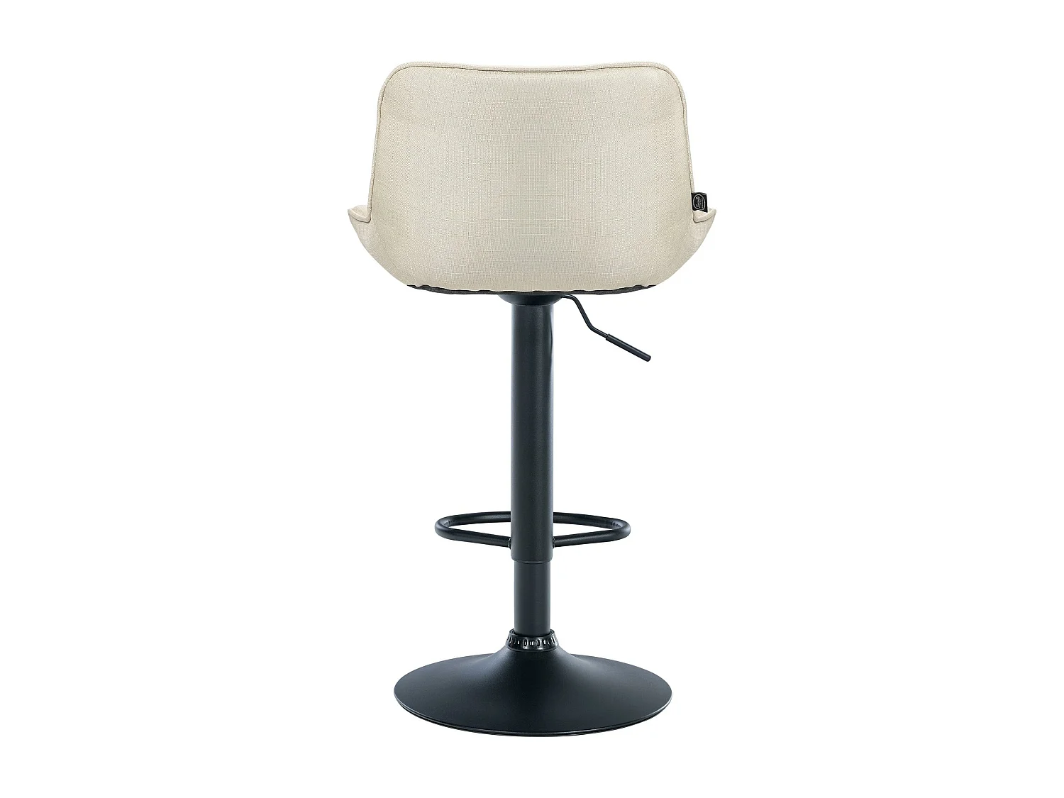 Tabouret de bar - Tissu & Noir - Crème - Vonore