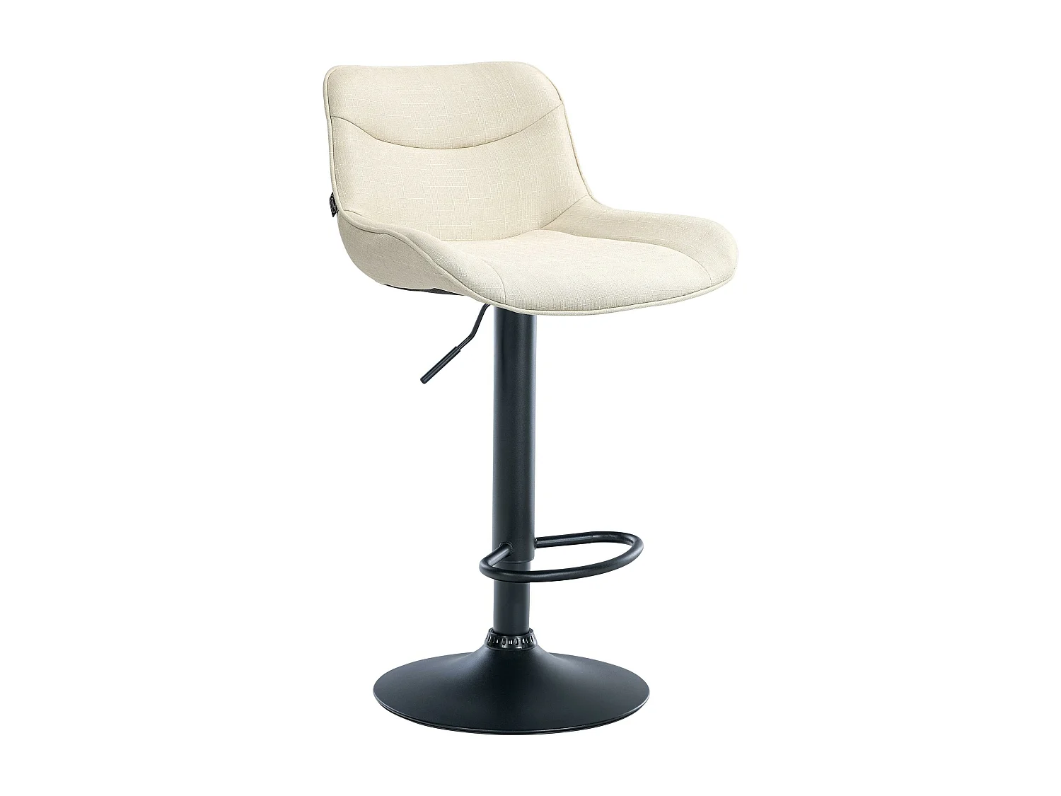 Tabouret de bar - Tissu & Noir - Crème - Vonore