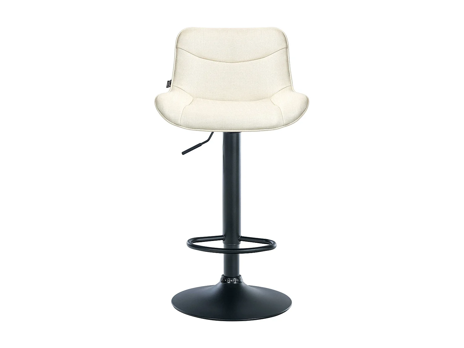 Tabouret de bar - Tissu & Noir - Crème - Vonore