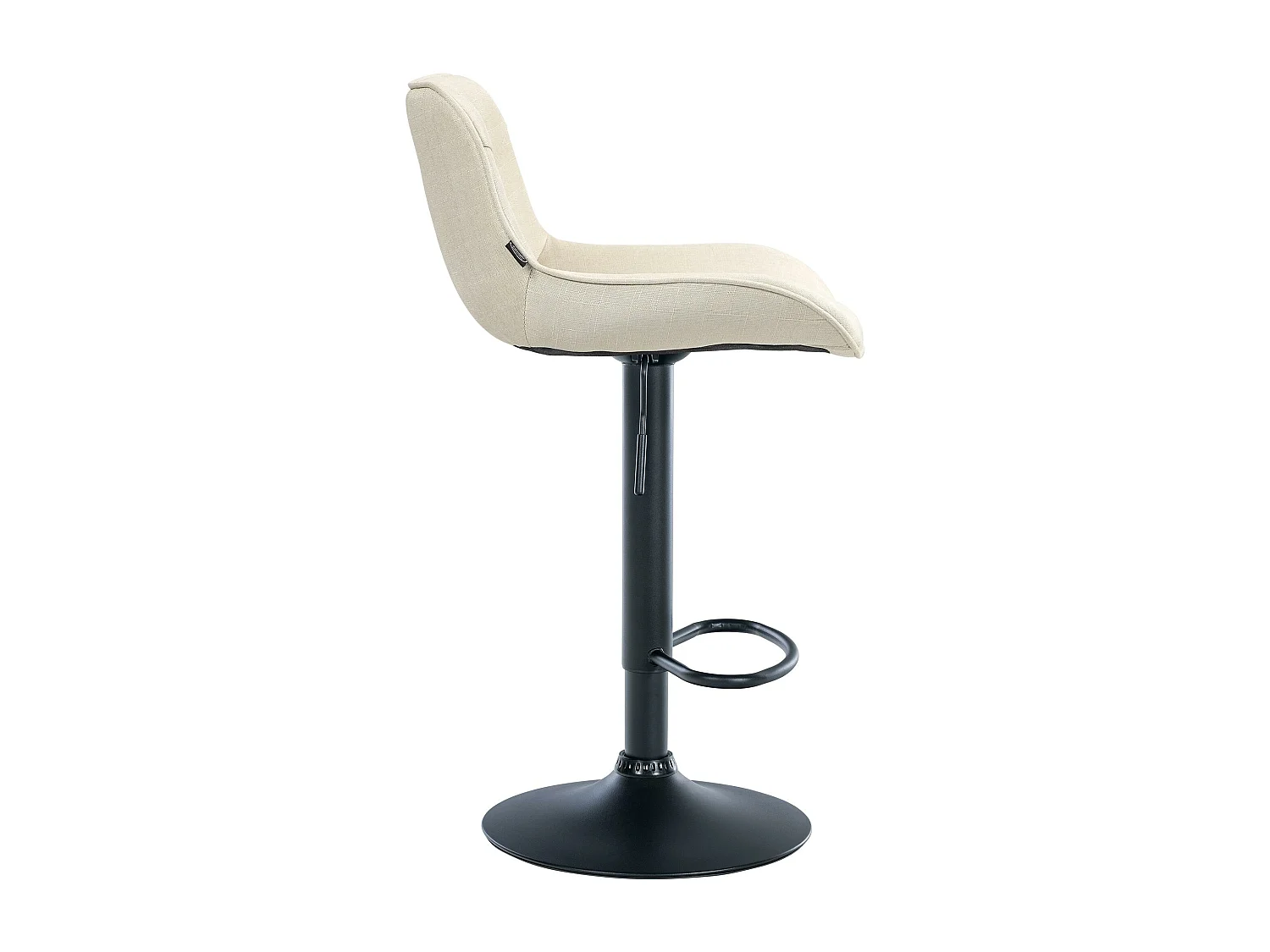 Tabouret de bar - Tissu & Noir - Crème - Vonore
