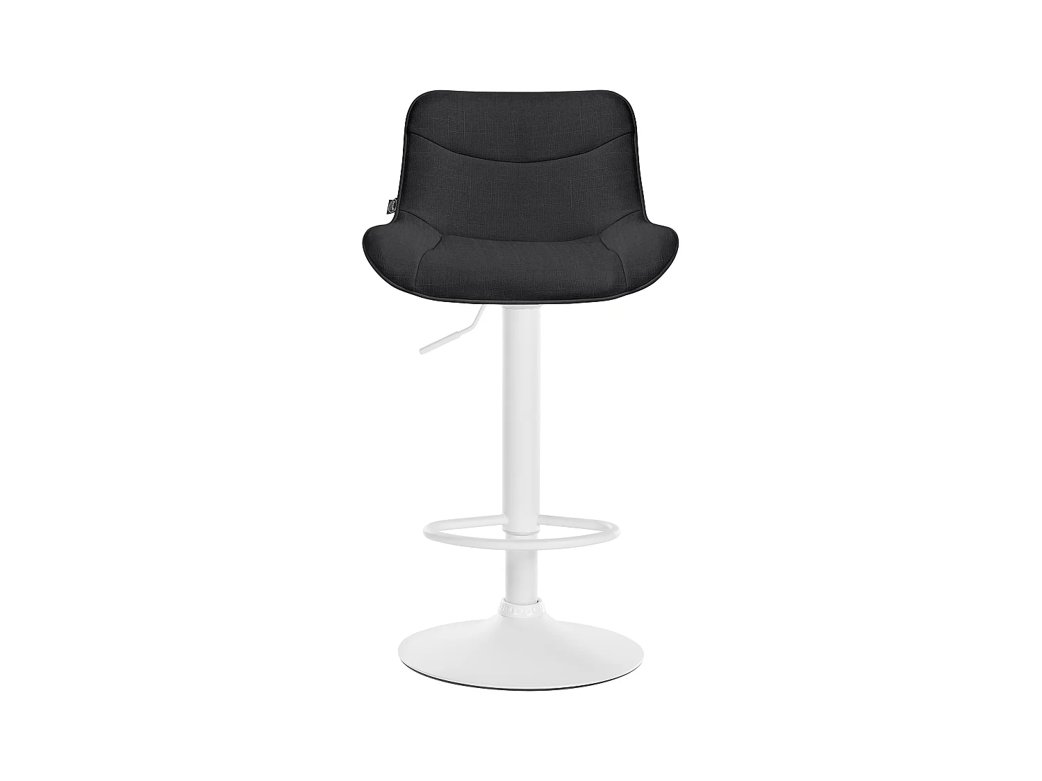 Lot de 2  Tabouret de bar - Tissu & Blanc - Noir - Vonore