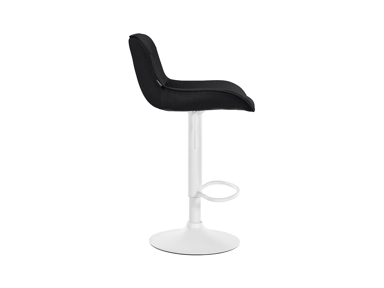 Lot de 2  Tabouret de bar - Tissu & Blanc - Noir - Vonore