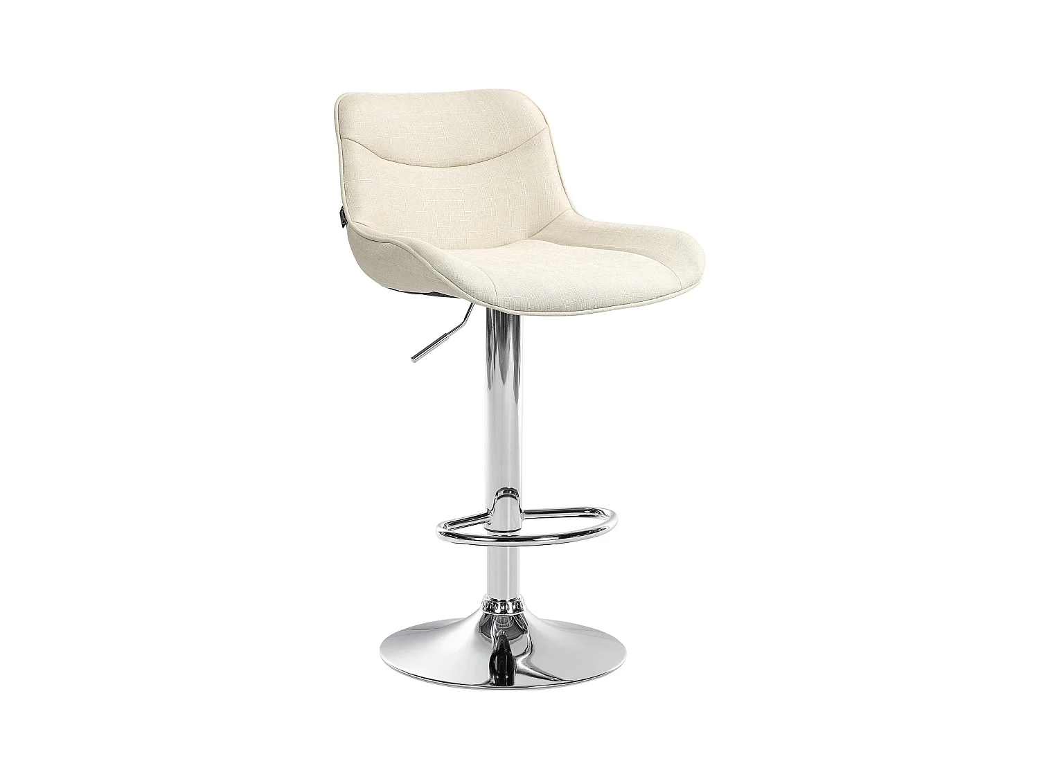 Tabouret de bar - Tissu & Chrome - Crème - Vonore