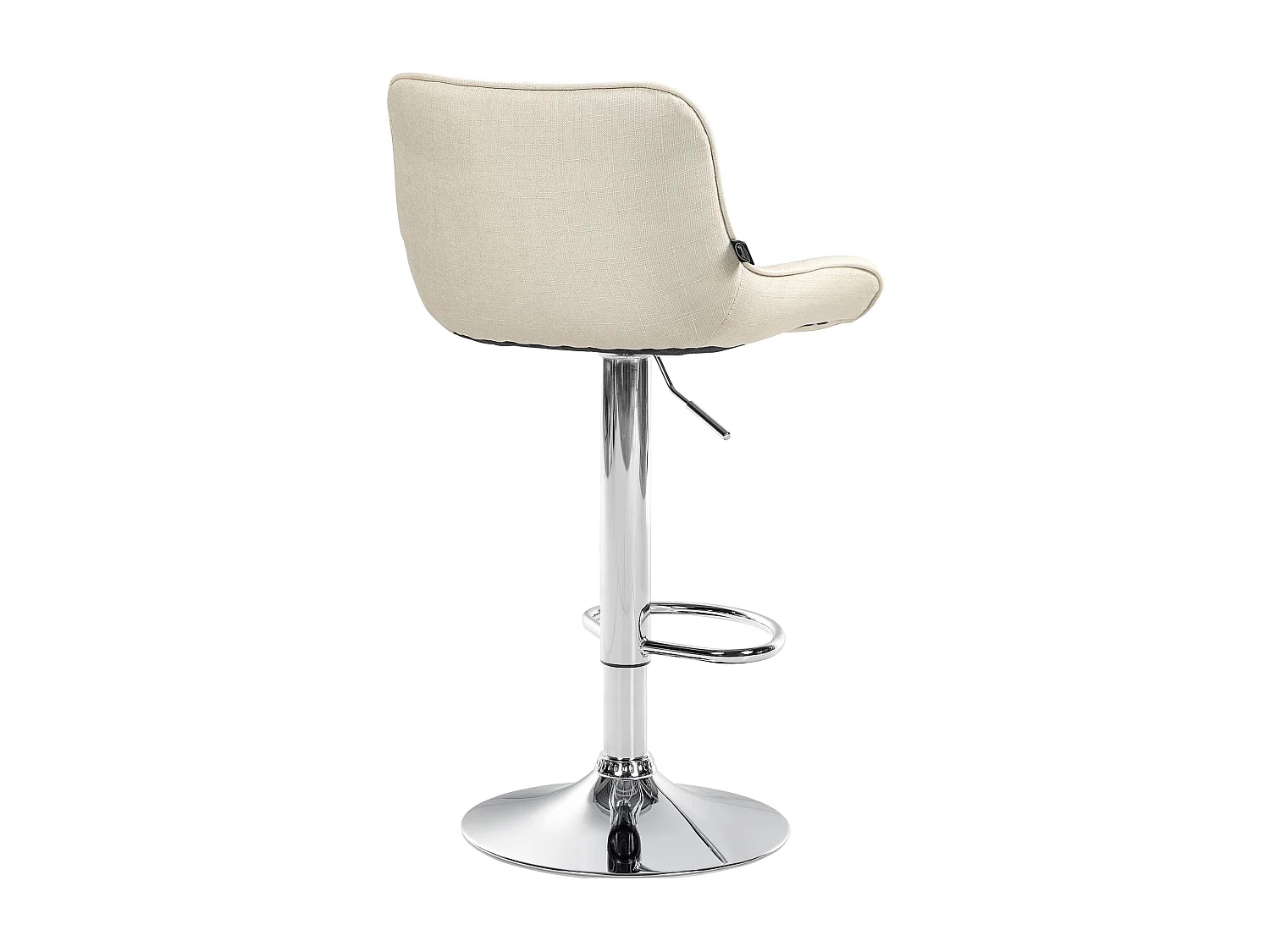 Tabouret de bar - Tissu & Chrome - Crème - Vonore