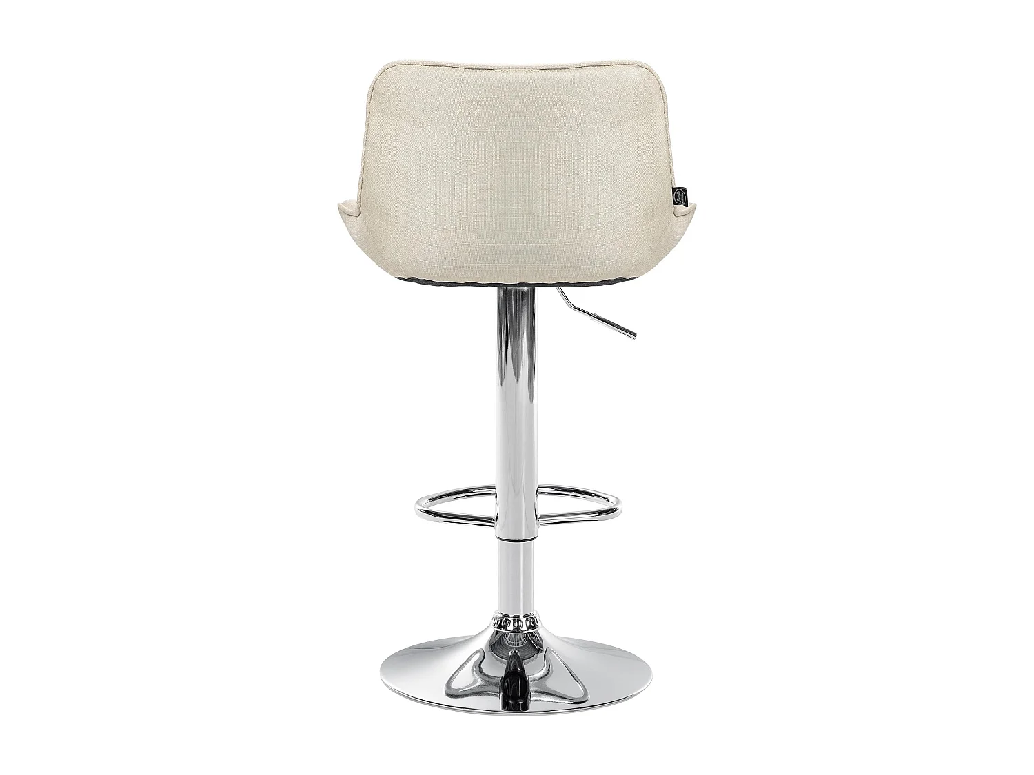 Tabouret de bar - Tissu & Chrome - Crème - Vonore