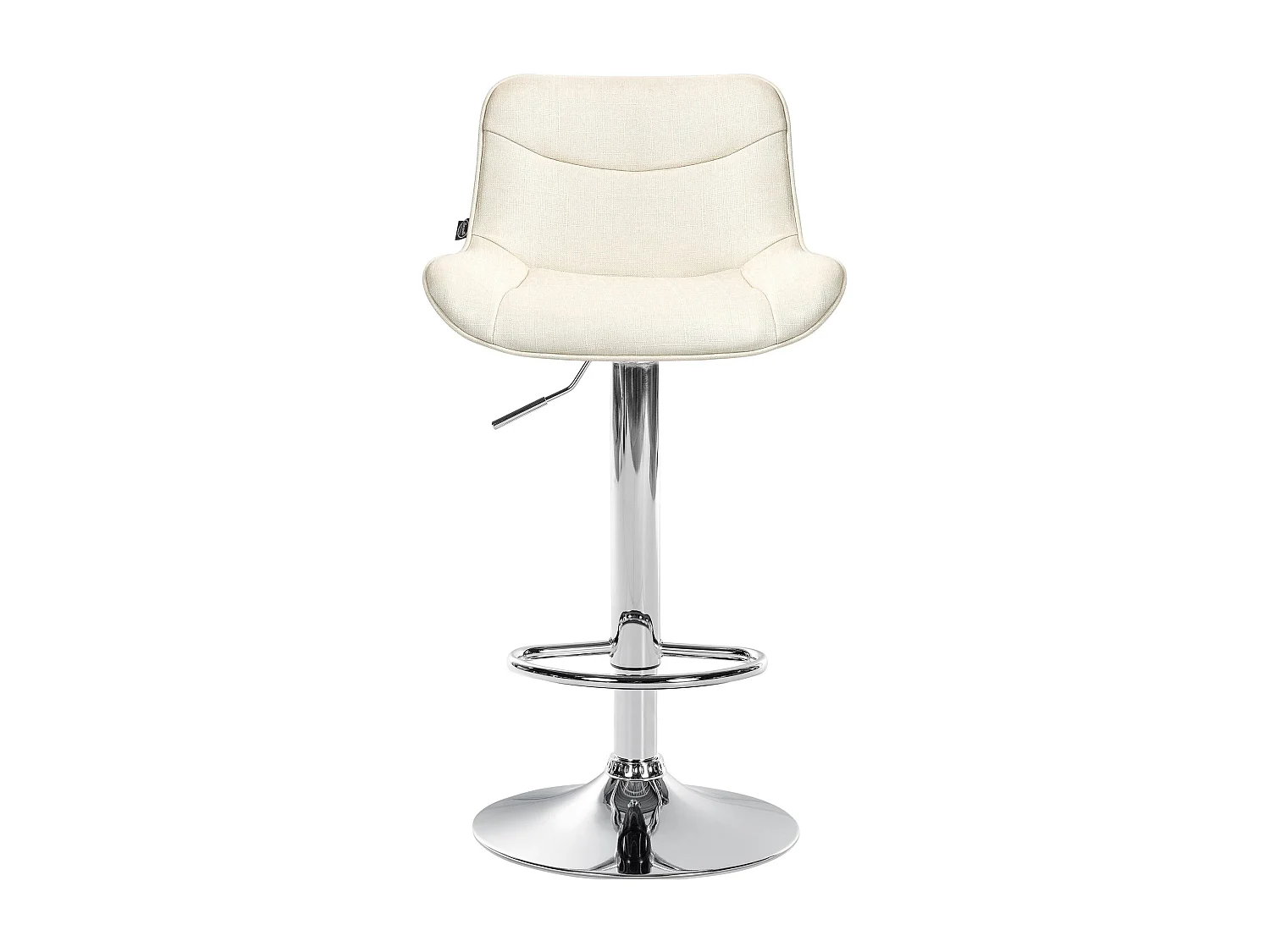 Tabouret de bar - Tissu & Chrome - Crème - Vonore