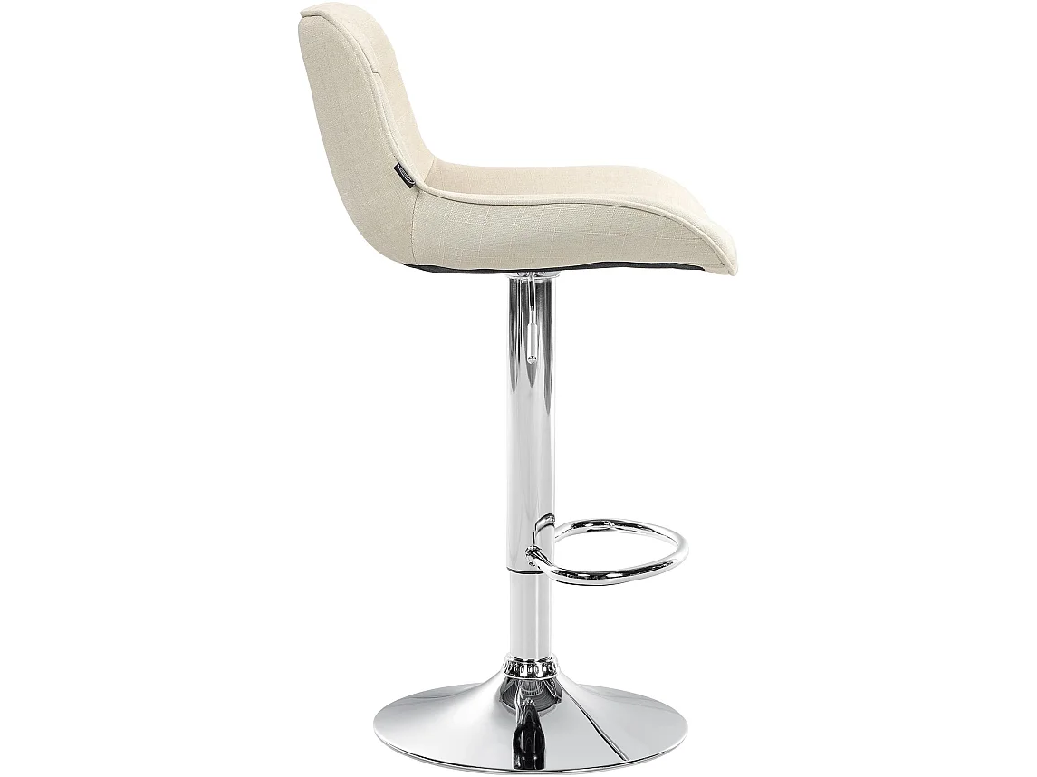 Tabouret de bar - Tissu & Chrome - Crème - Vonore