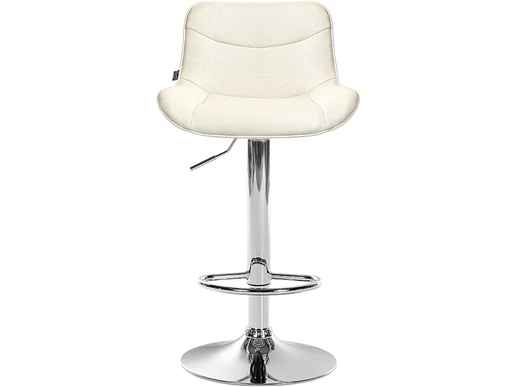 Tabouret de bar - Tissu & Chrome - Crème - Vonore