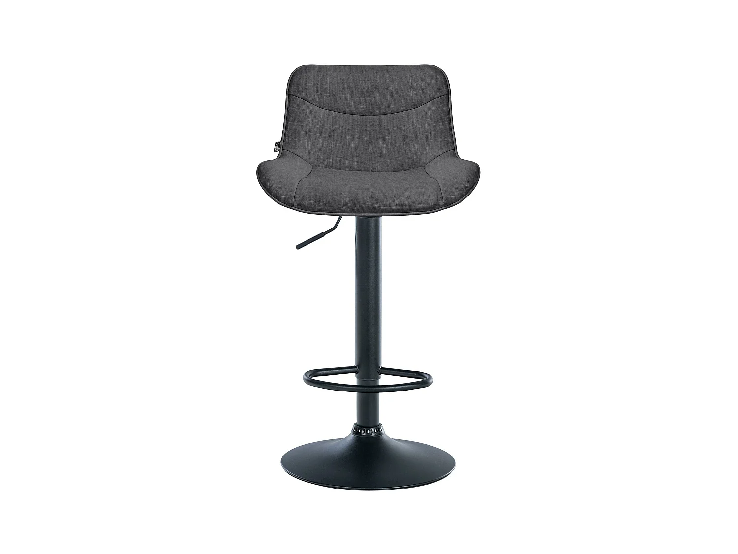 Lot de 2  Tabouret de bar - Tissu & Noir - Gris foncé - Vonore