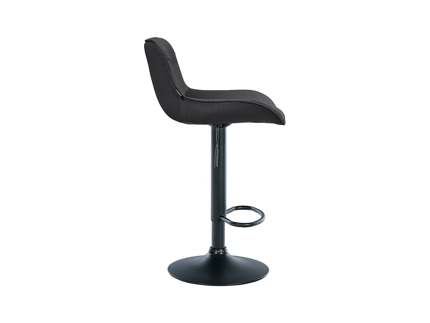 Lot de 2  Tabouret de bar - Tissu & Noir - Gris foncé - Vonore