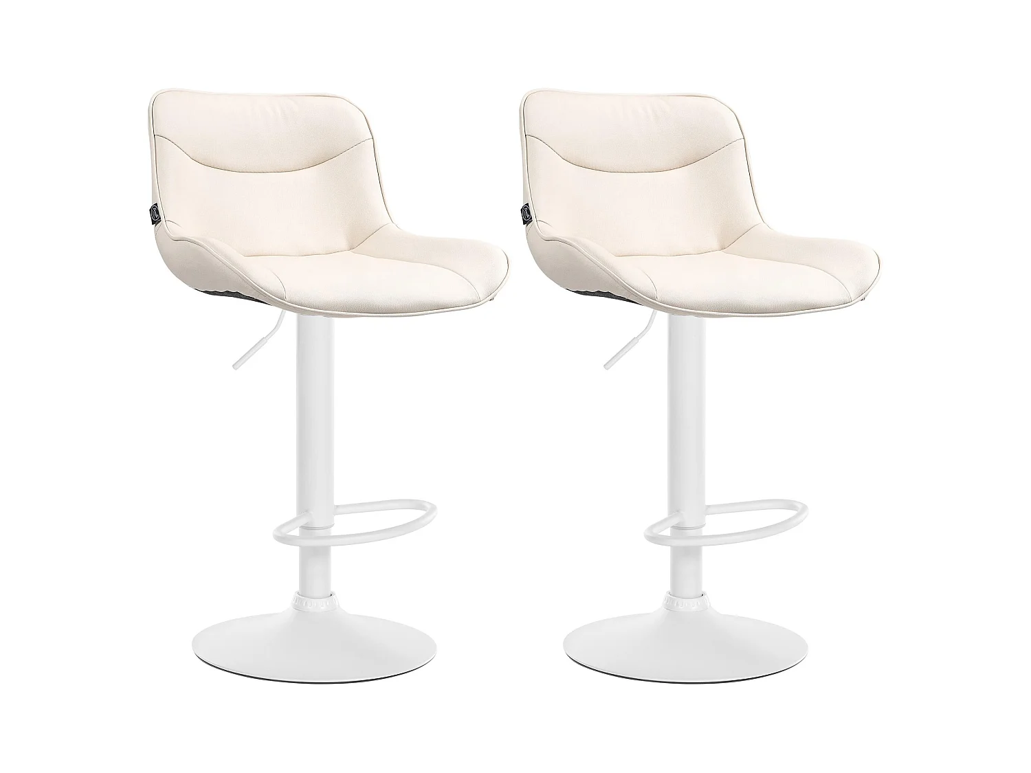 Lot de 2  Tabouret de bar - Similicuir & Blanc - Crème - Vonore
