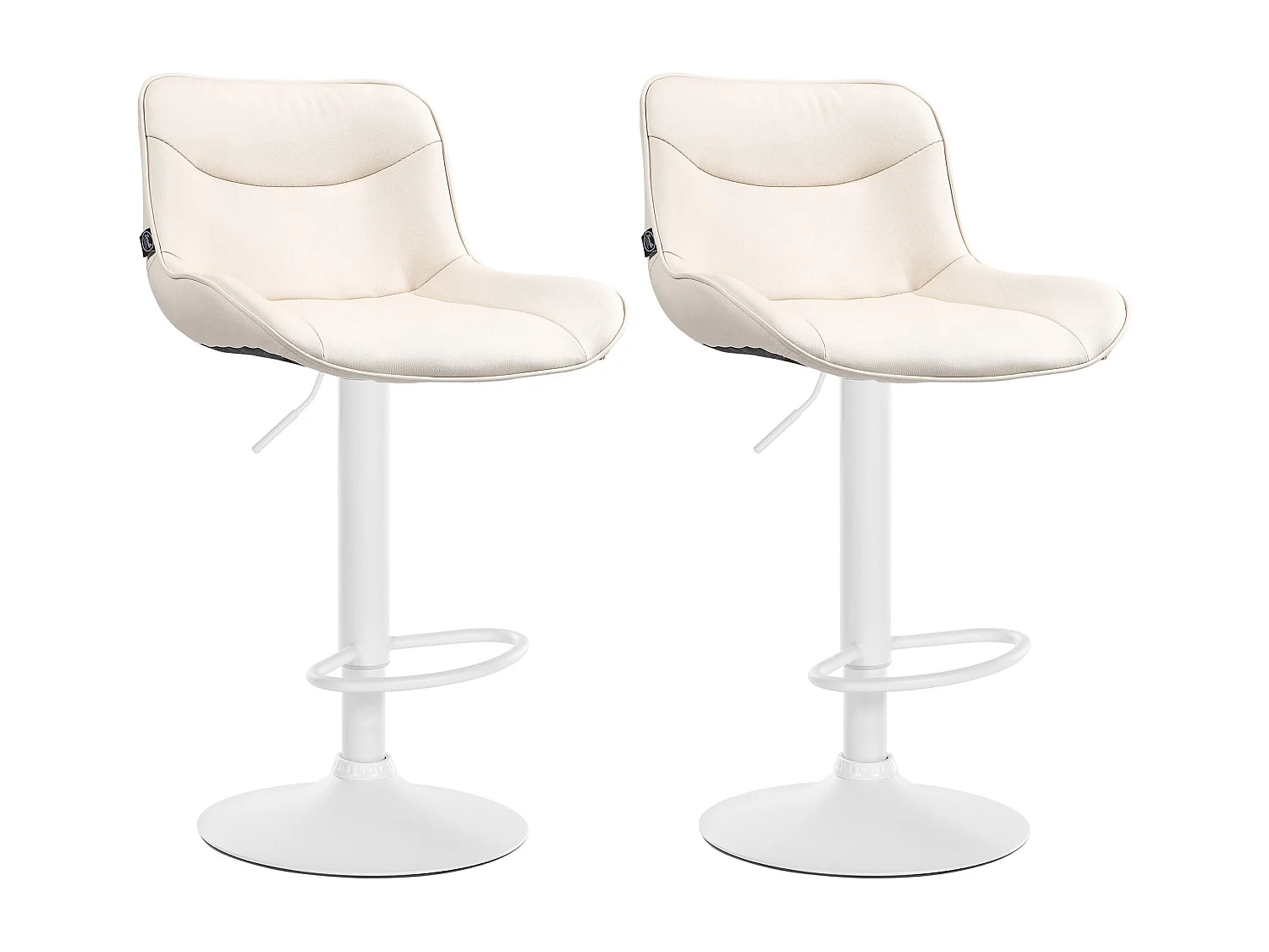 Lot de 2  Tabouret de bar - Similicuir & Blanc - Crème - Vonore