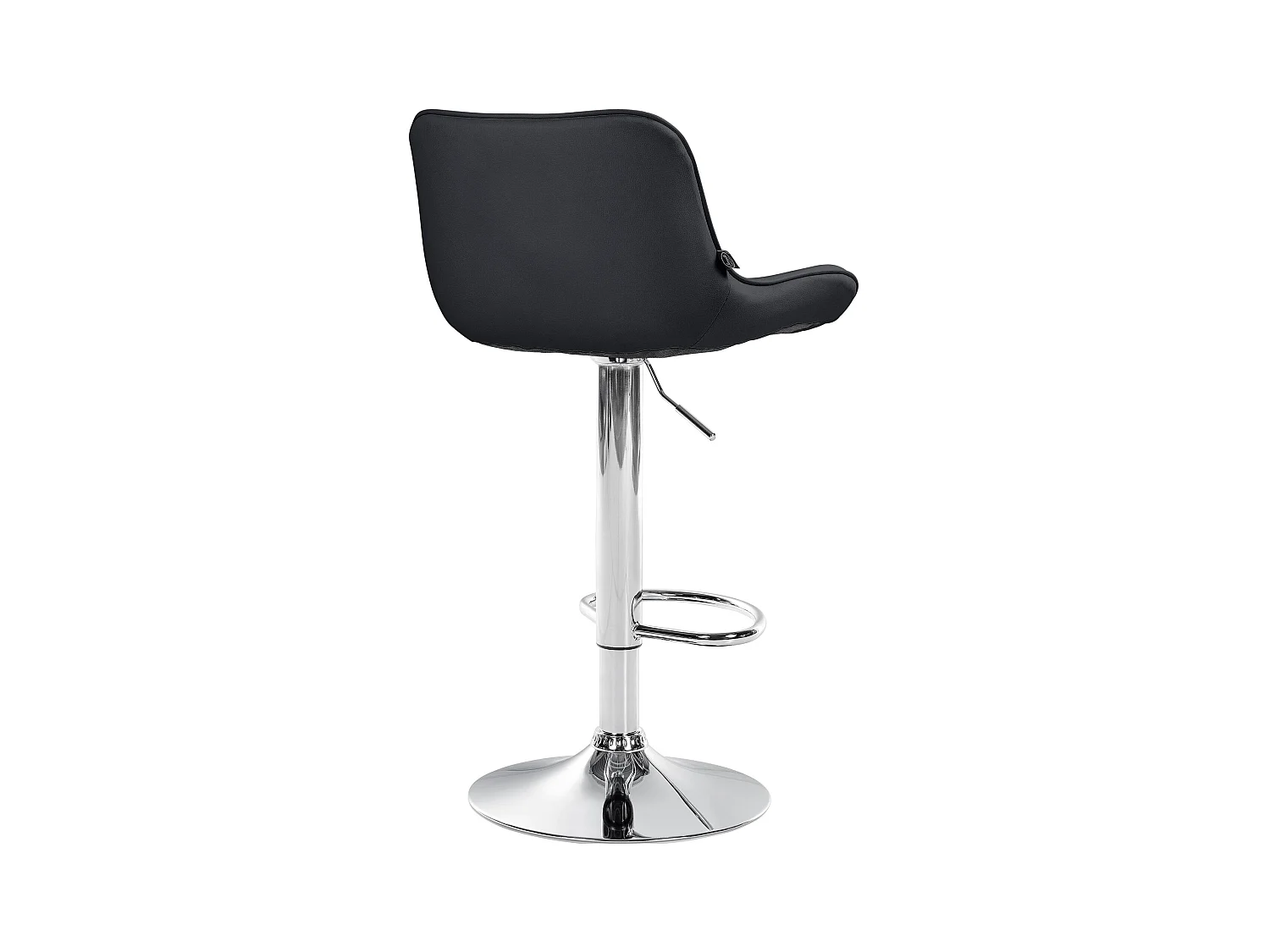 Lot de 2  Tabouret de bar - Similicuir & Chrome - Noir - Vonore