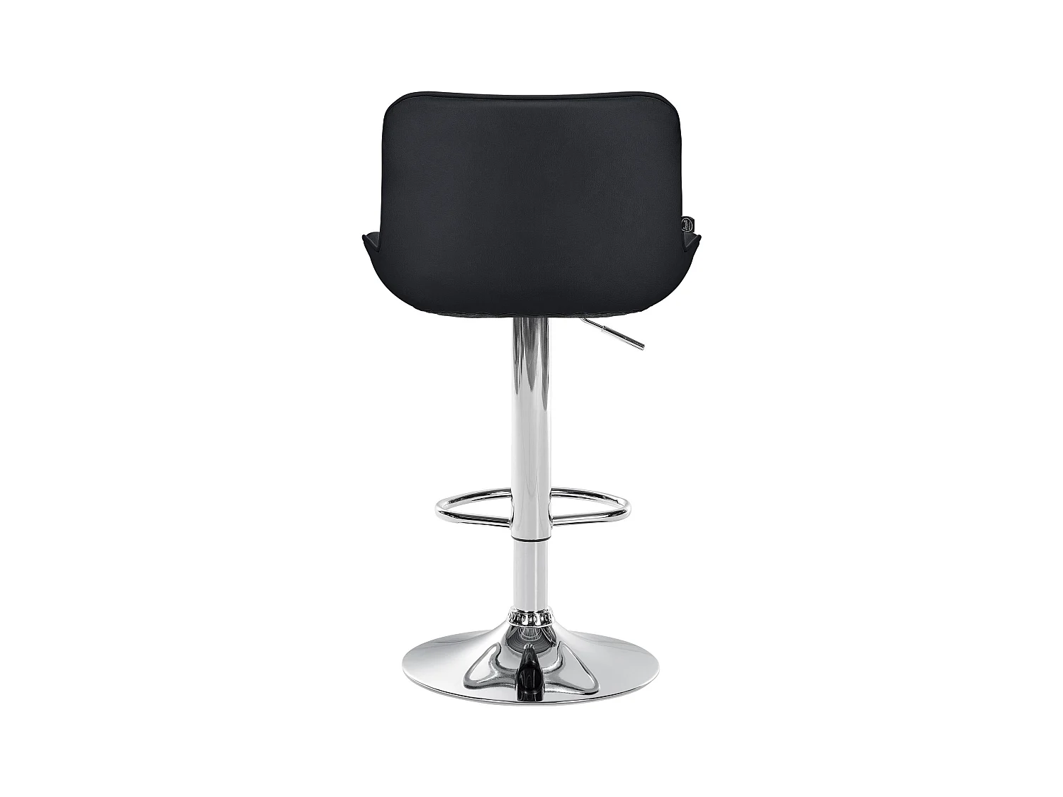 Lot de 2  Tabouret de bar - Similicuir & Chrome - Noir - Vonore