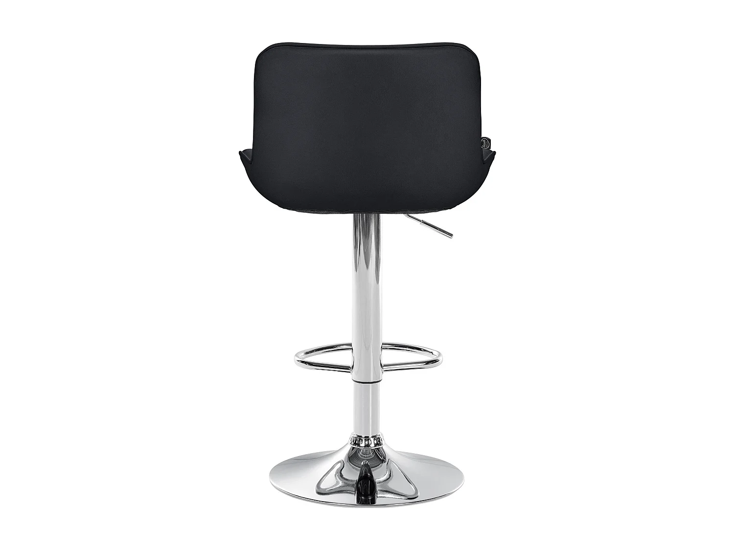 Lot de 2  Tabouret de bar - Similicuir & Chrome - Noir - Vonore