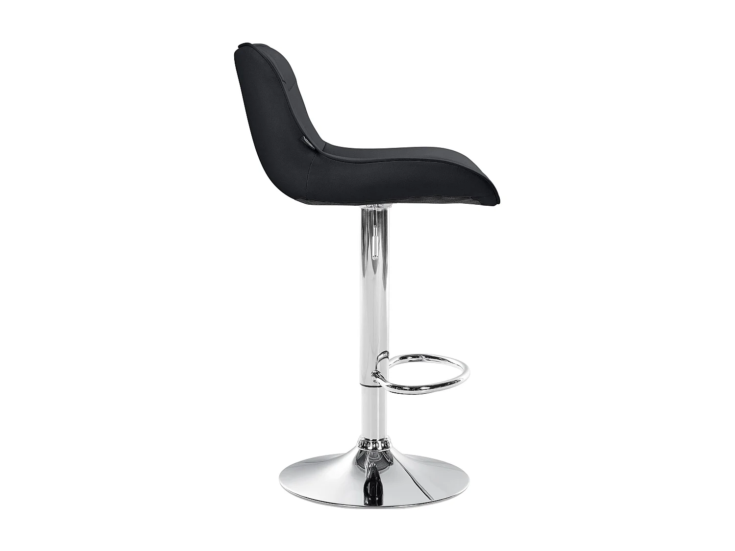 Lot de 2  Tabouret de bar - Similicuir & Chrome - Noir - Vonore